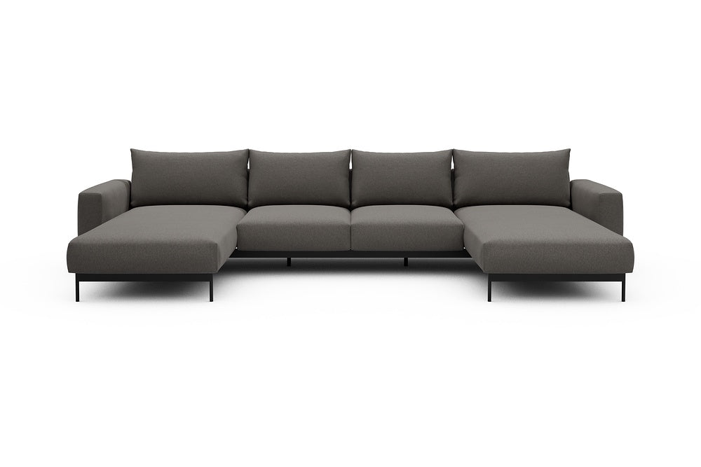 Arthon Modular Sofa - B4 - 365 x 185 cm - Chaise + 2 Seater + Chaise - 446 Satya Taupe Brown