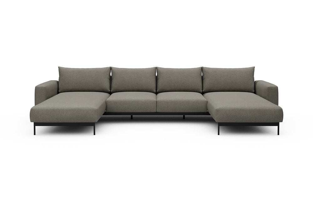 Arthon Modular Sofa - B4M - 365 x 185 cm - Chaise + 2 Seater + Chaise - 486 Denari Warm Grey