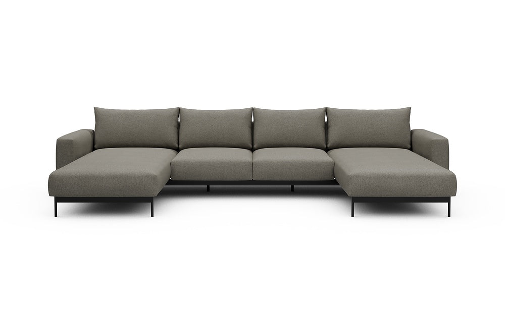 Arthon Modular Sofa - B4 - 365 x 185 cm - Chaise + 2 Seater + Chaise - 486 Denari Warm Grey