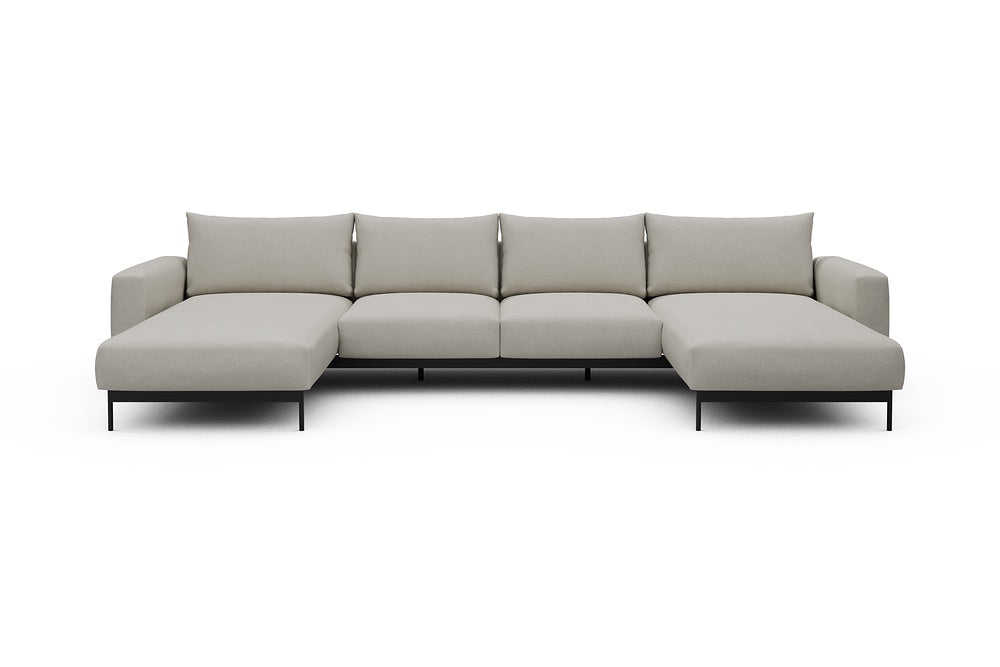 Arthon Modular Sofa - B4M - 365 x 185 cm - Chaise + 2 Seater + Chaise - 487 Denari Clean Beige