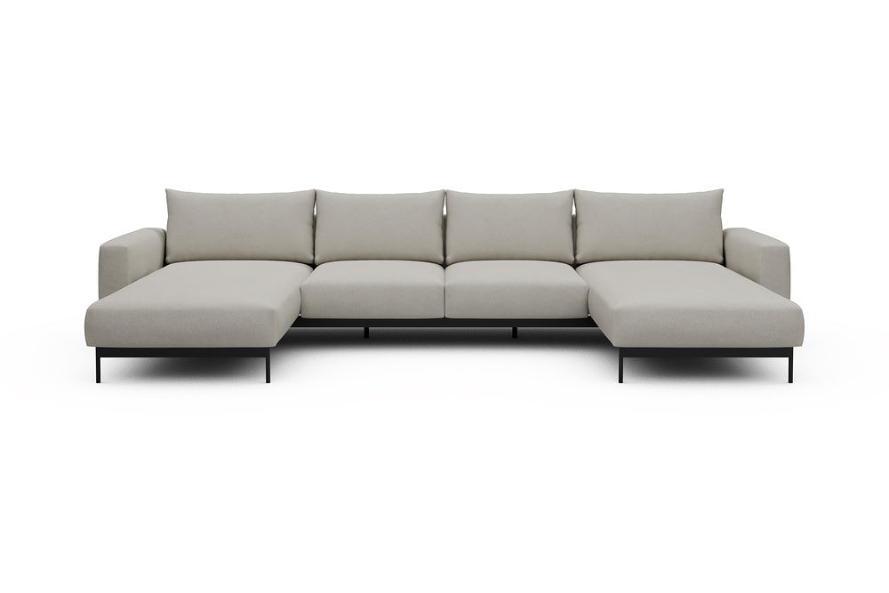 Arthon Modular Sofa - B4 - 365 x 185 cm - Chaise + 2 Seater + Chaise - 487 Denari Clean Beige