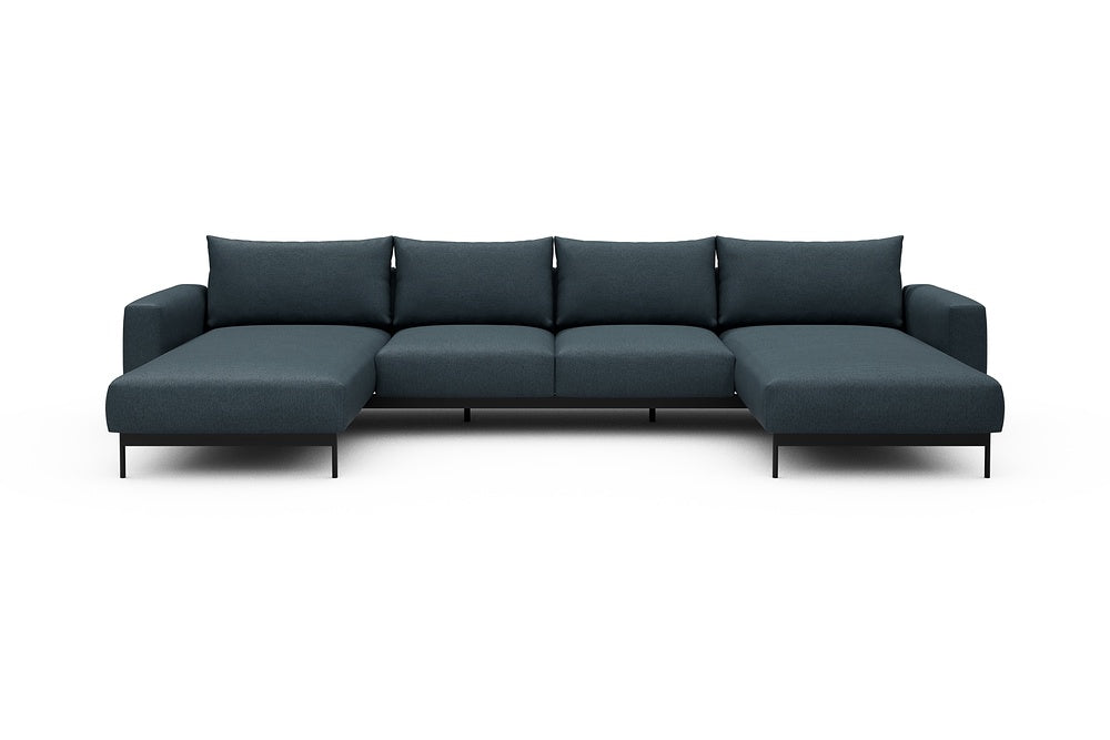 Arthon Modular Sofa - B4M - 365 x 185 cm - Chaise + 2 Seater + Chaise - 489 Denari Royal Blue