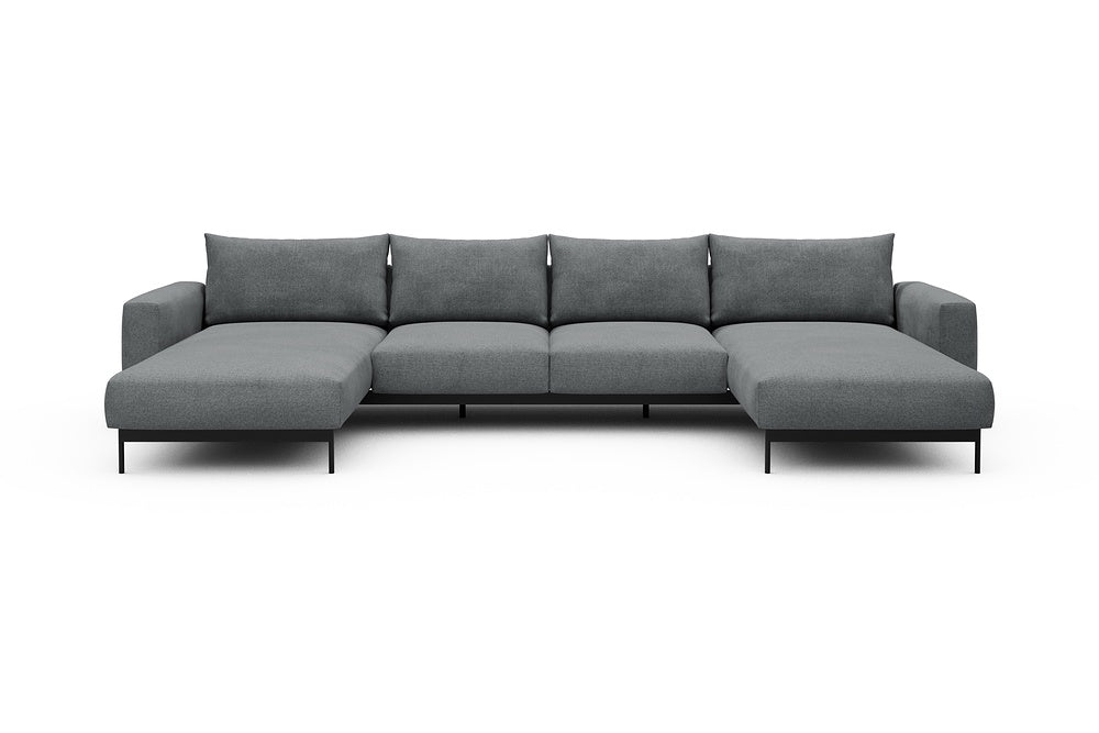 Arthon Modular Sofa - B4M - 365 x 185 cm - Chaise + 2 Seater + Chaise - 495 Casone Gravel Grey