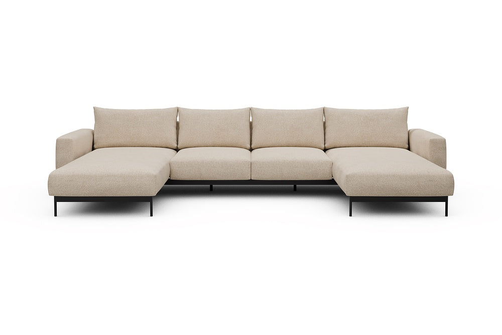 Arthon Modular Sofa - B4M - 365 x 185 cm - Chaise + 2 Seater + Chaise - 496 Casone Natural Beigie