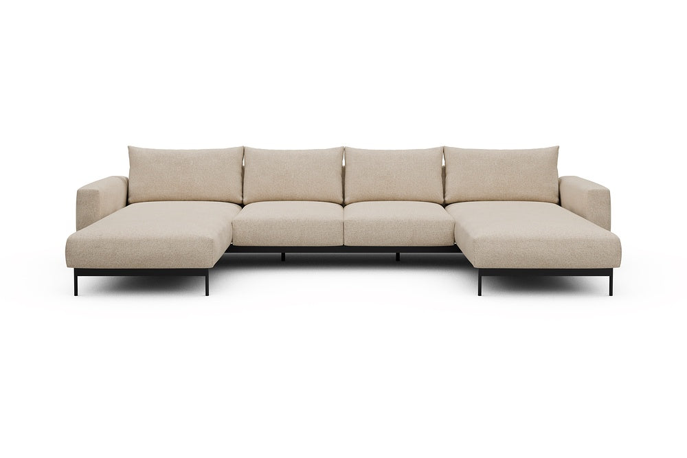 Arthon Modular Sofa - B4 - 365 x 185 cm - Chaise + 2 Seater + Chaise - 496 Casone Natural Beigie