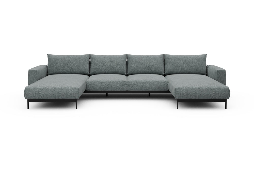 Arthon Modular Sofa - B4M - 365 x 185 cm - Chaise + 2 Seater + Chaise - 499 Casone Light mixed Green