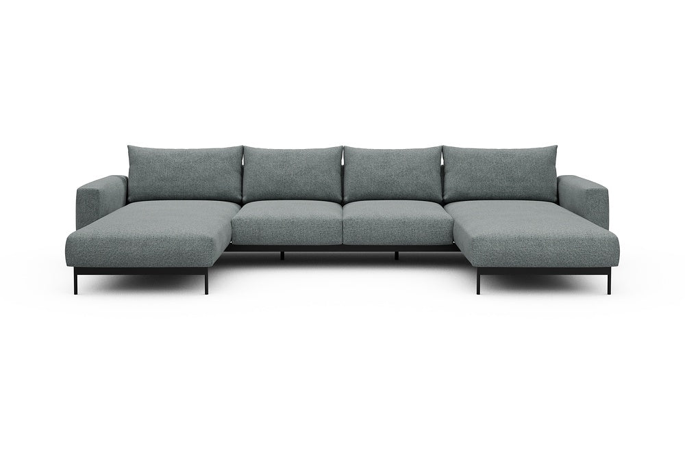 Arthon Modular Sofa - B4 - 365 x 185 cm - Chaise + 2 Seater + Chaise - 499 Casone Light mixed Green