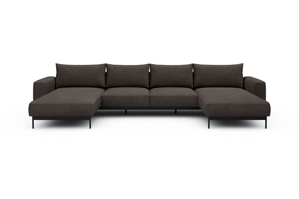 Arthon Modular Sofa - B4M - 365 x 185 cm - Chaise + 2 Seater + Chaise - 530 Bouclé Taupe
