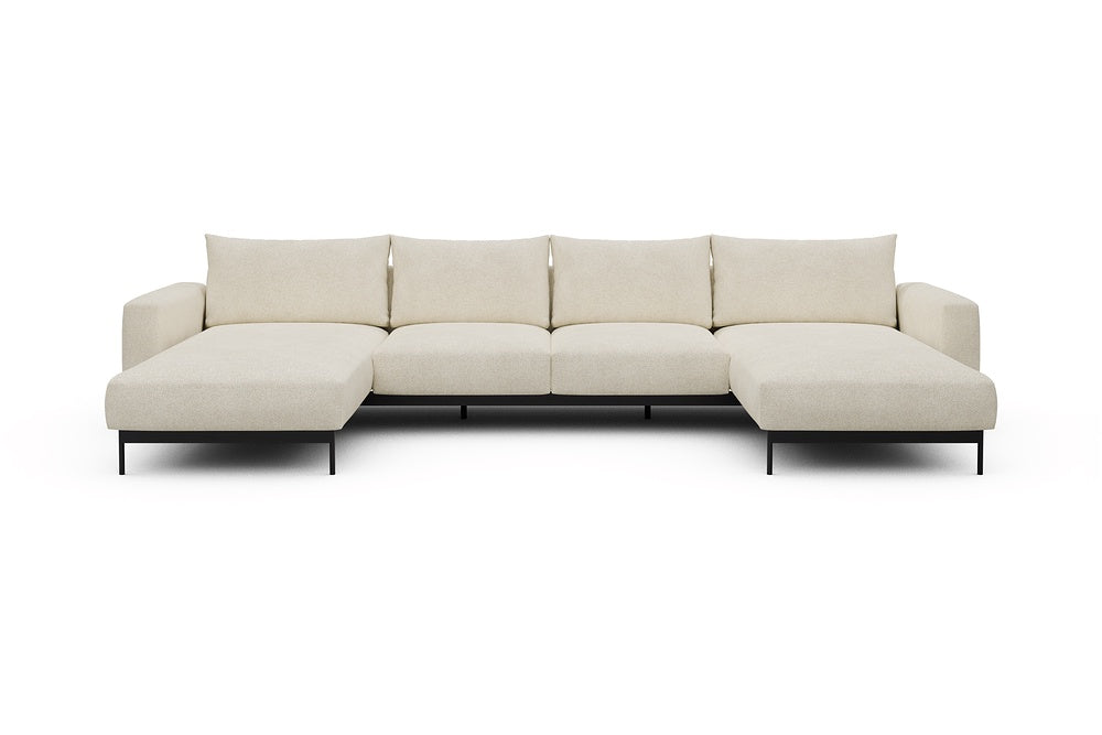 Arthon Modular Sofa - B4M - 365 x 185 cm - Chaise + 2 Seater + Chaise - 531 Bouclé Off White