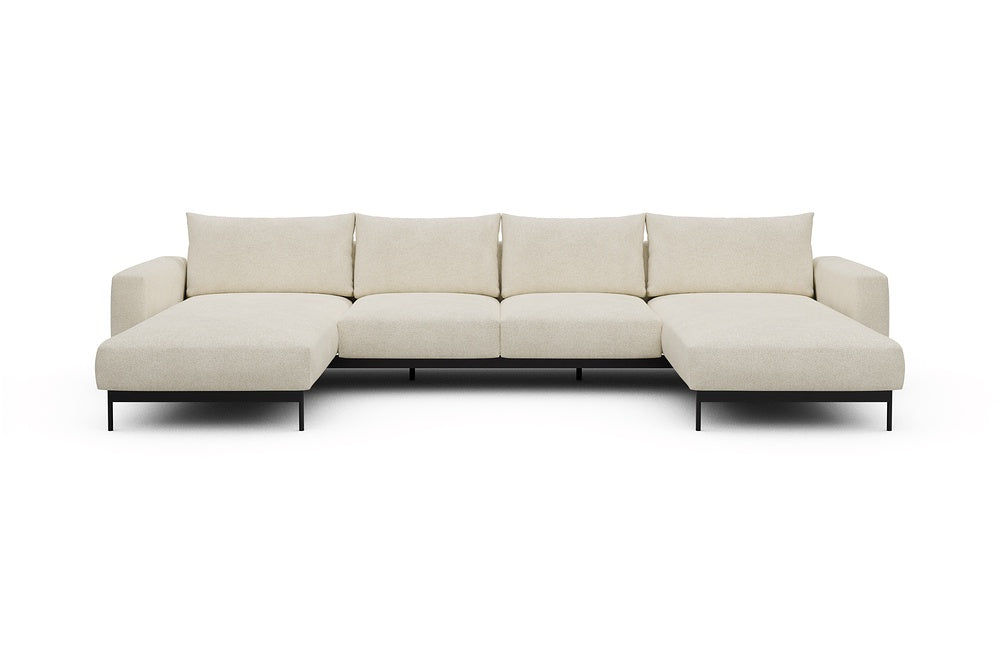 Arthon Modular Sofa - B4 - 365 x 185 cm - Chaise + 2 Seater + Chaise - 531 Bouclé Off White
