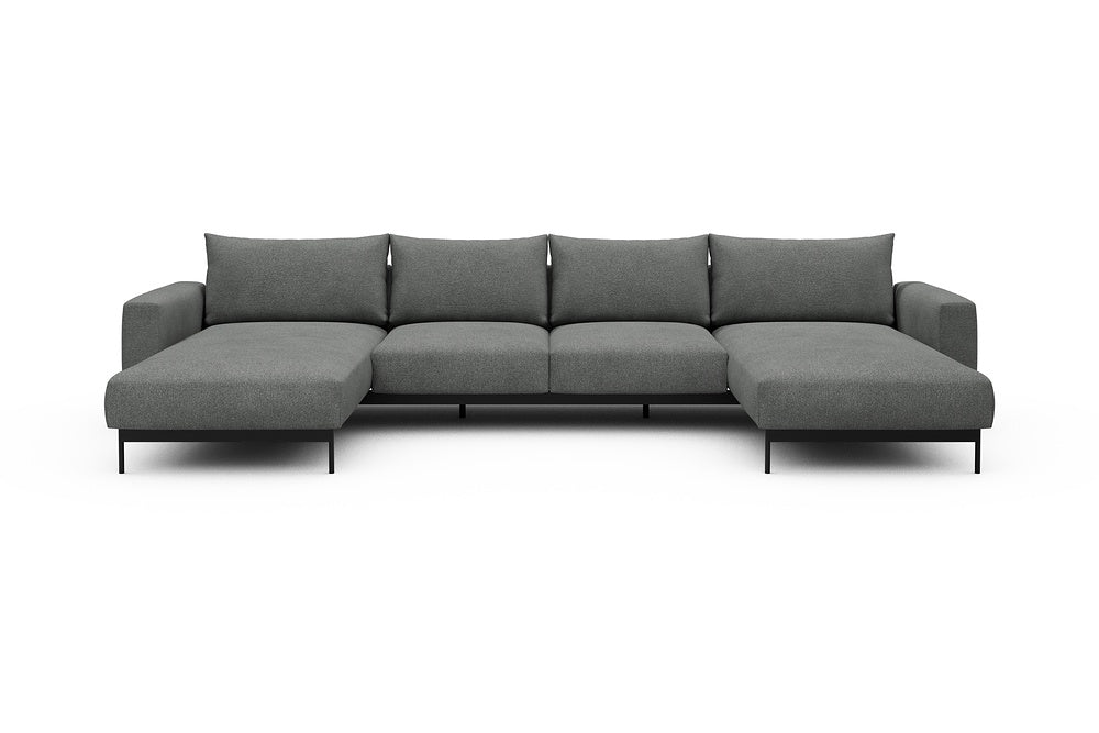 Arthon Modular Sofa - B4M - 365 x 185 cm - Chaise + 2 Seater + Chaise - 533 Bouclé Ash Grey
