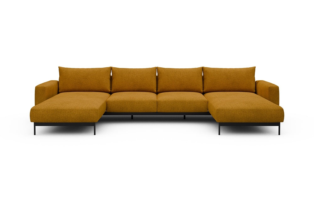 Arthon Modular Sofa - B4M - 365 x 185 cm - Chaise + 2 Seater + Chaise - 536 Bouclé Ochre