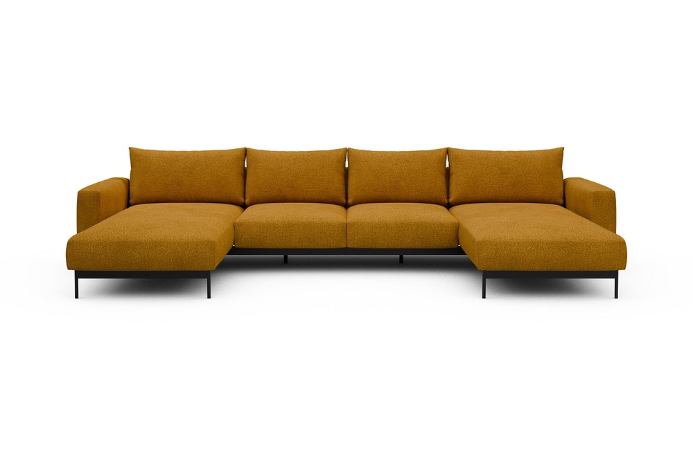 Arthon Modular Sofa - B4 - 365 x 185 cm - Chaise + 2 Seater + Chaise - 536 Bouclé Ochre
