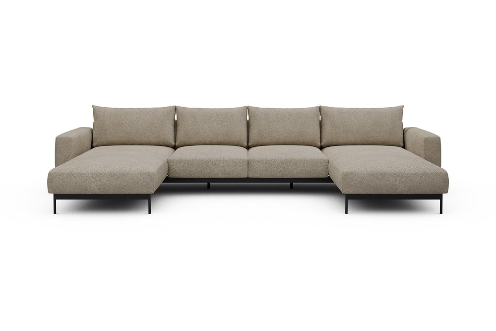 Arthon Modular Sofa - B4M - 365 x 185 cm - Chaise + 2 Seater + Chaise - 539 Bouclé Beige