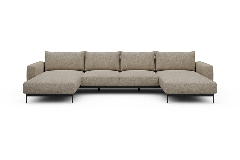 Arthon Modular Sofa - B4 - 365 x 185 cm - Chaise + 2 Seater + Chaise - 539 Bouclé Beige