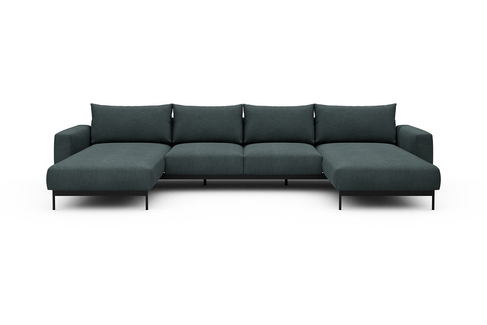 Arthon Modular Sofa - B4M - 365 x 185 cm - Chaise + 2 Seater + Chaise - 573 Vivus Dusty Blue