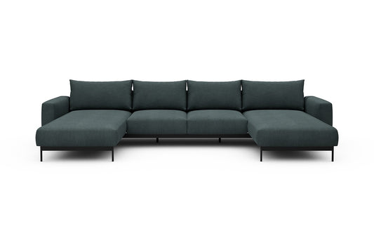 Arthon Modular Sofa - B4M - 365 x 185 cm - Chaise + 2 Seater + Chaise - 573 Vivus Dusty Blue