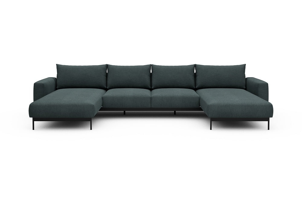 Arthon Modular Sofa - B4 - 365 x 185 cm - Chaise + 2 Seater + Chaise - 573 Vivus Dusty Blue