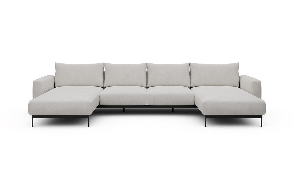 Arthon Modular Sofa - B4M - 365 x 185 cm - Chaise + 2 Seater + Chaise - 574 Vivus Dusty Off White