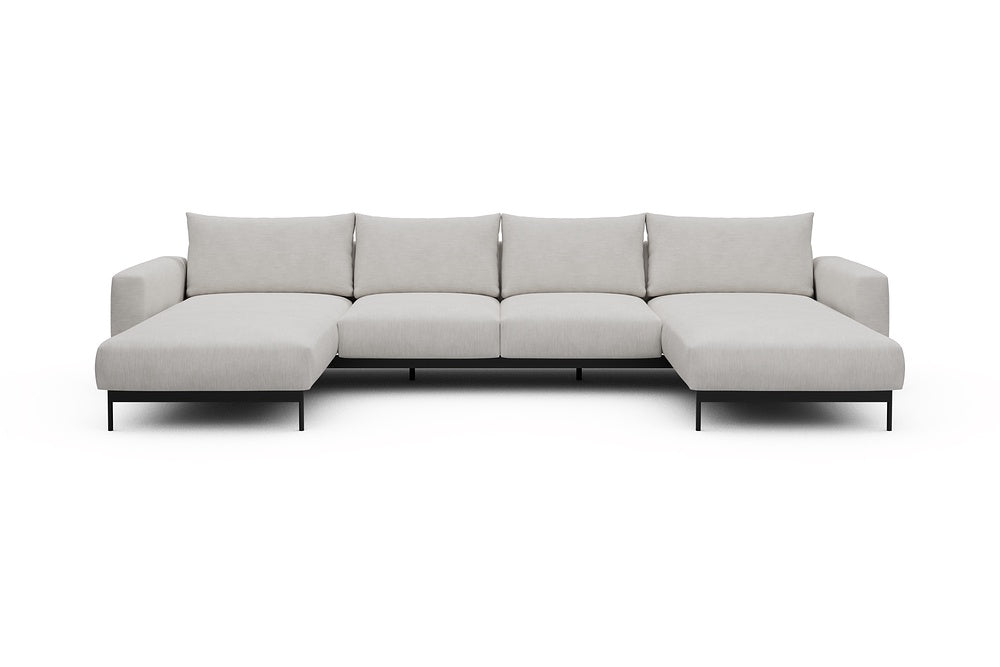 Arthon Modular Sofa - B4 - 365 x 185 cm - Chaise + 2 Seater + Chaise - 574 Vivus Dusty Off White