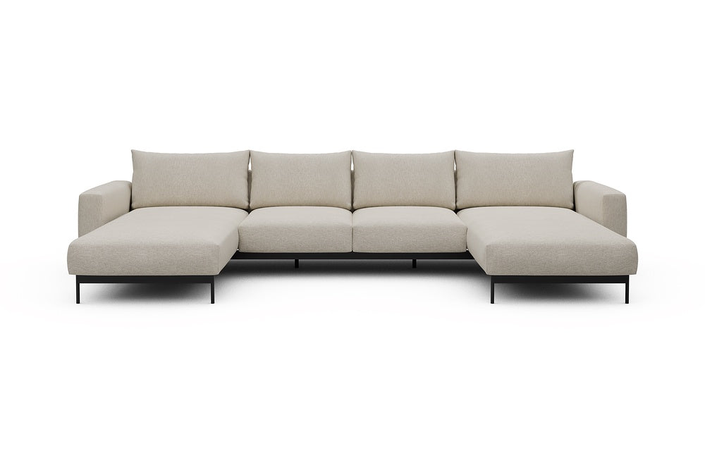 Arthon Modular Sofa - B4M - 365 x 185 cm - Chaise + 2 Seater + Chaise - 584 Argus Natural