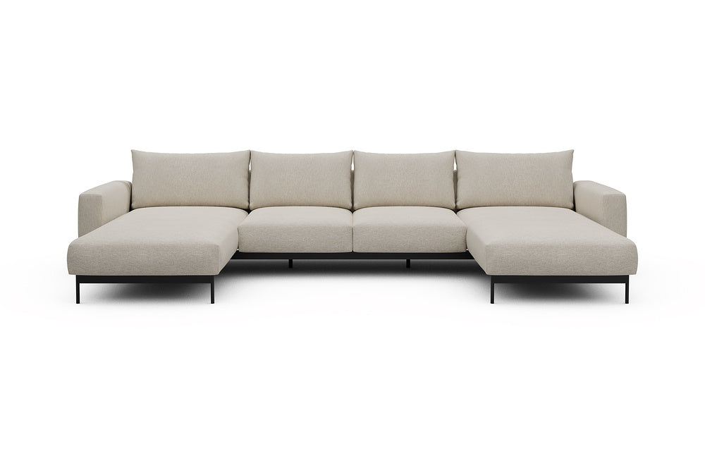 Arthon Modular Sofa - B4 - 365 x 185 cm - Chaise + 2 Seater + Chaise - 584 Argus Natural