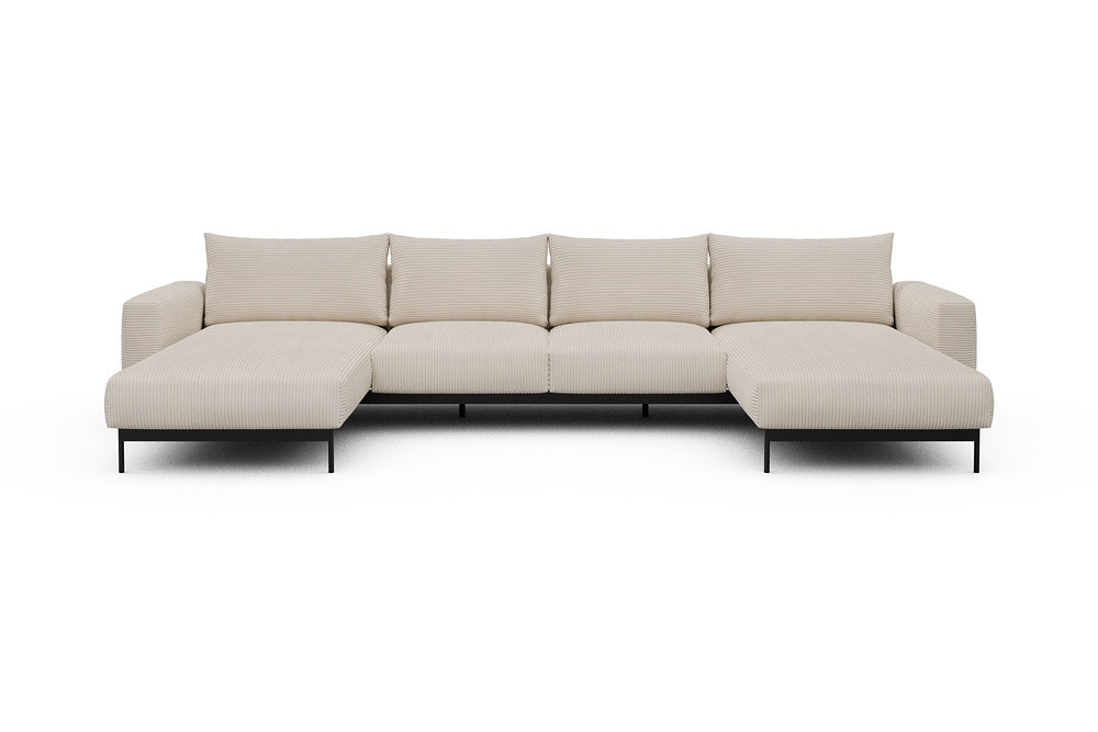 Arthon Modular Sofa - B4M - 365 x 185 cm - Chaise + 2 Seater + Chaise - 594 Corduroy Ivory