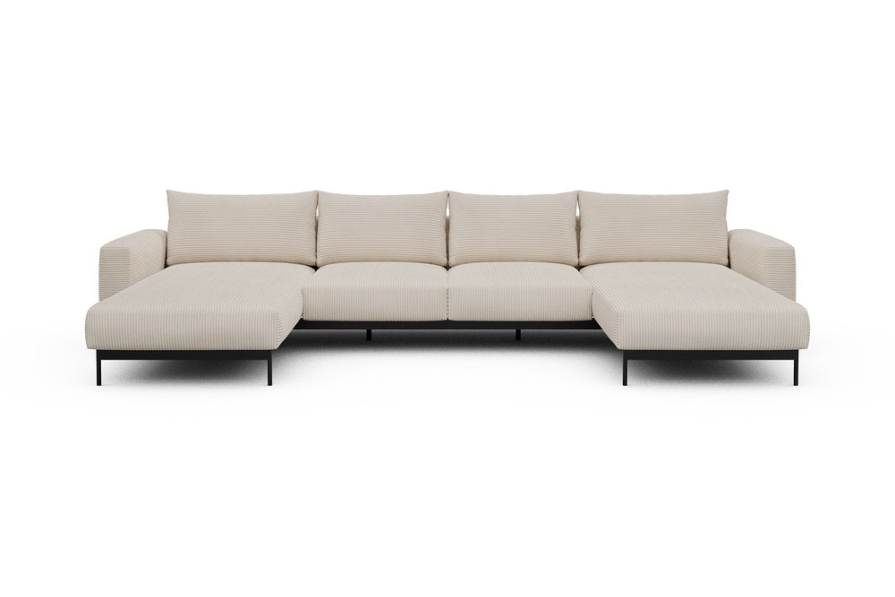 Arthon Modular Sofa - B4 - 365 x 185 cm - Chaise + 2 Seater + Chaise - 594 Corduroy Ivory