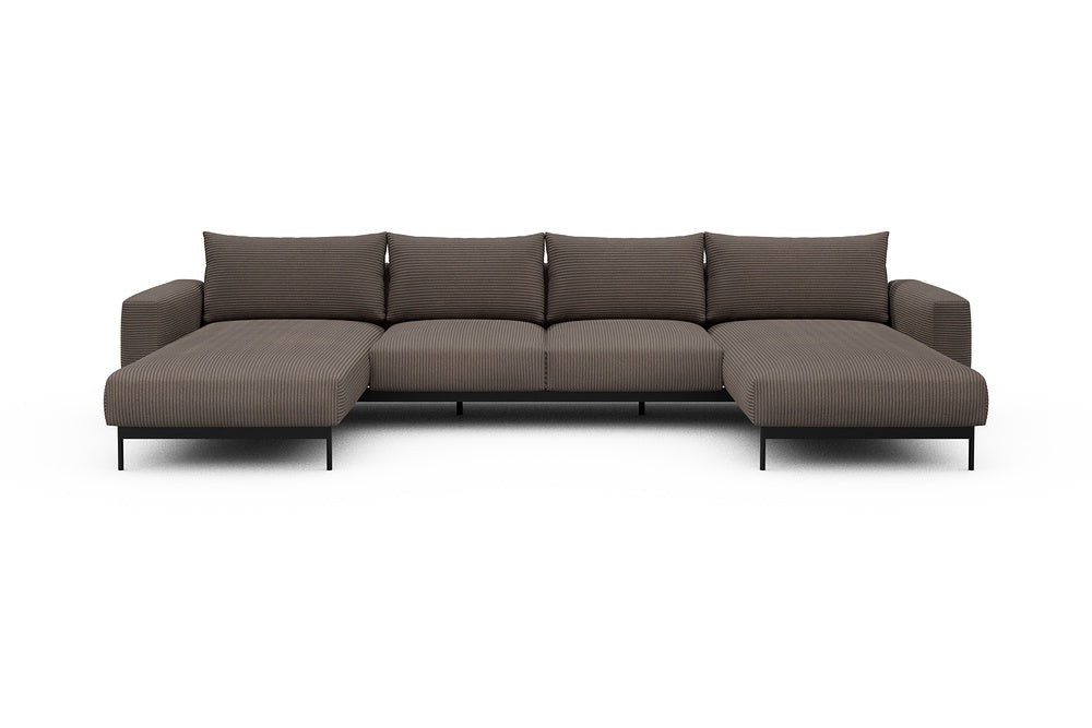 Arthon Modular Sofa - B4M - 365 x 185 cm - Chaise + 2 Seater + Chaise - 596 Corduroy Mocha
