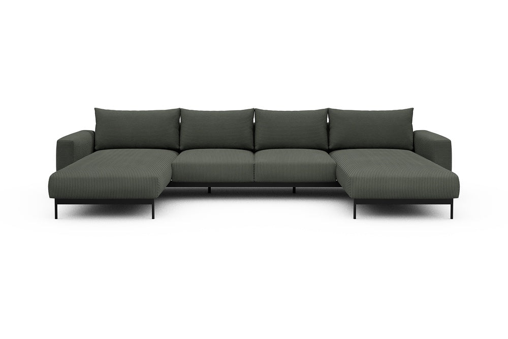 Arthon Modular Sofa - B4 - 365 x 185 cm - Chaise + 2 Seater + Chaise - 598 Corduroy Sage