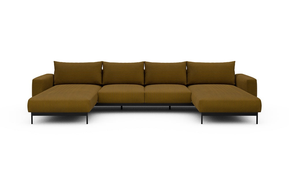 Arthon Modular Sofa - B4M - 365 x 185 cm - Chaise + 2 Seater + Chaise - 601 Corduroy Ochre
