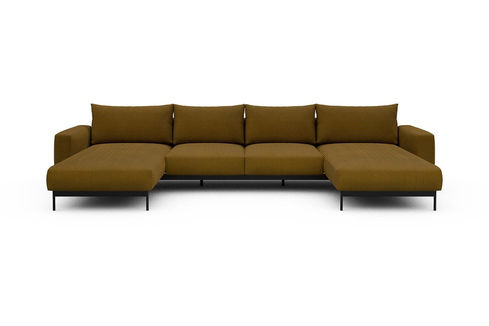 Arthon Modular Sofa - B4 - 365 x 185 cm - Chaise + 2 Seater + Chaise - 601 Corduroy Ochre