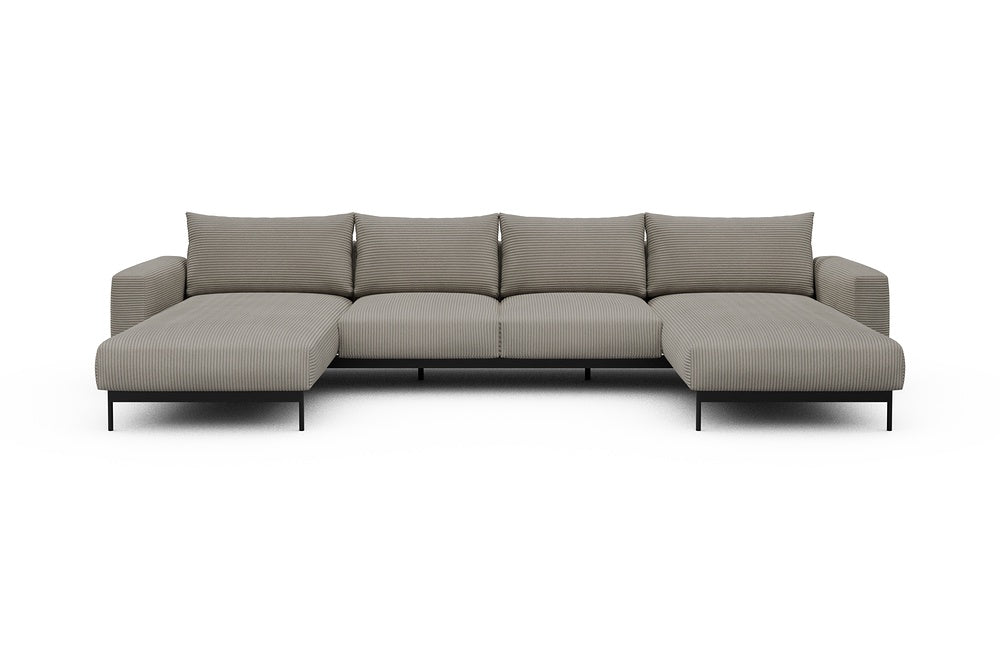 Arthon Modular Sofa - B4M - 365 x 185 cm - Chaise + 2 Seater + Chaise - 603 Corduroy Beige