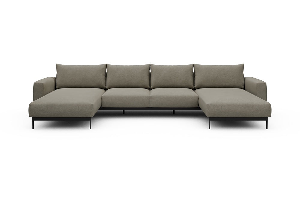Arthon Modular Sofa - B4 - 365 x 185 cm - Chaise + 2 Seater + Chaise - 765 Cura Oat