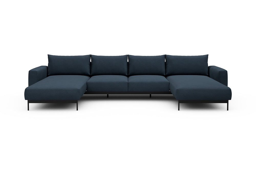 Arthon Modular Sofa - B4M - 365 x 185 cm - Chaise + 2 Seater + Chaise - 768 Cura Oxford Blue