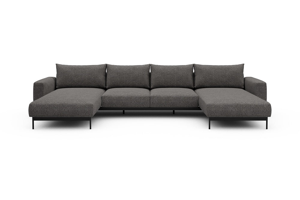 Arthon Modular Sofa - B4 - 365 x 185 cm - Chaise + 2 Seater + Chaise - 772 Carreno Salt & Pepper