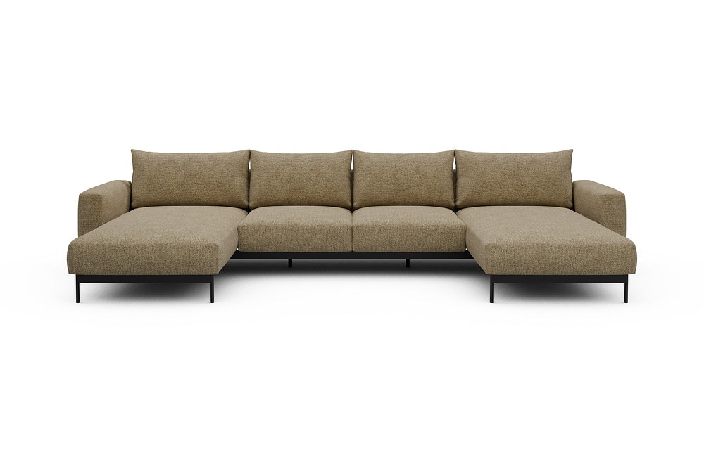 Arthon Modular Sofa - B4 - 365 x 185 cm - Chaise + 2 Seater + Chaise - 774 Carreno Sicilian Yellow