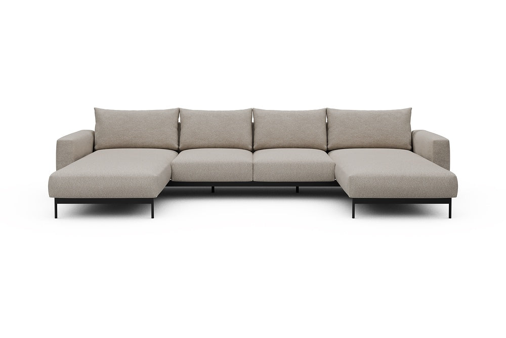 Arthon Modular Sofa - B4M - 365 x 185 cm - Chaise + 2 Seater + Chaise - 816 Aivi Lace Beige