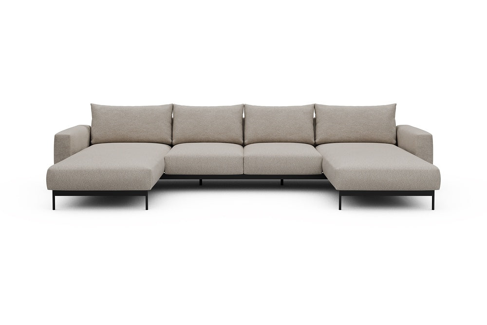 Arthon Modular Sofa - B4 - 365 x 185 cm - Chaise + 2 Seater + Chaise - 816 Aivi Lace Beige
