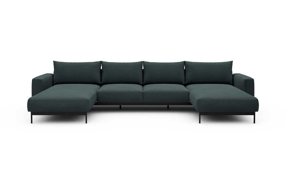 Arthon Modular Sofa - B4M - 365 x 185 cm - Chaise + 2 Seater + Chaise - 851 Mahoga Dark Blue