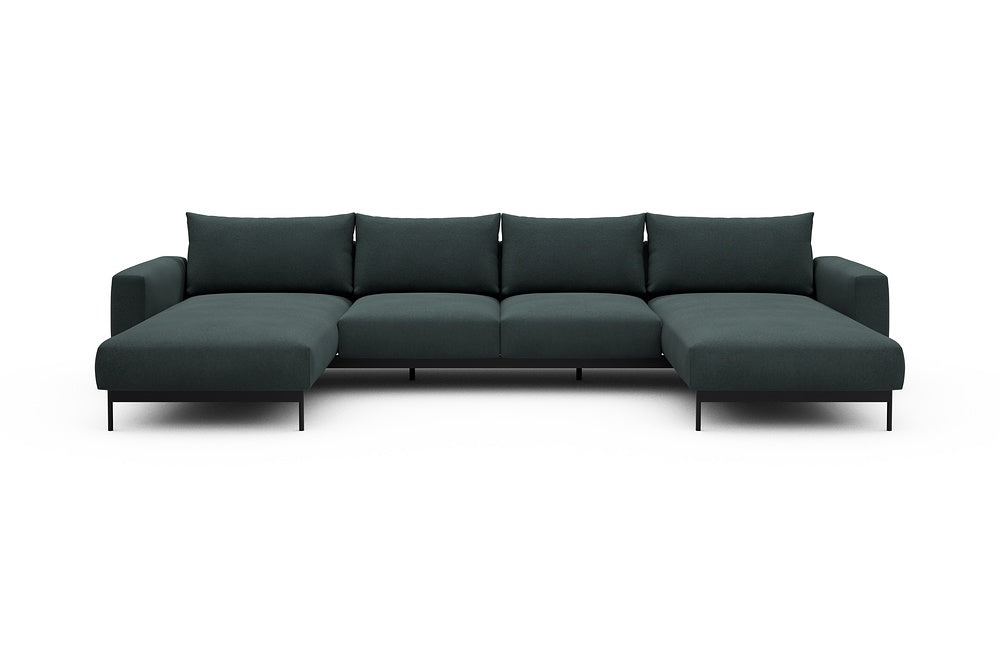 Arthon Modular Sofa - B4 - 365 x 185 cm - Chaise + 2 Seater + Chaise - 851 Mahoga Dark Blue