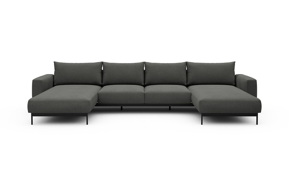 Arthon Modular Sofa - B4M - 365 x 185 cm - Chaise + 2 Seater + Chaise - 852 Mahoga Seal Grey