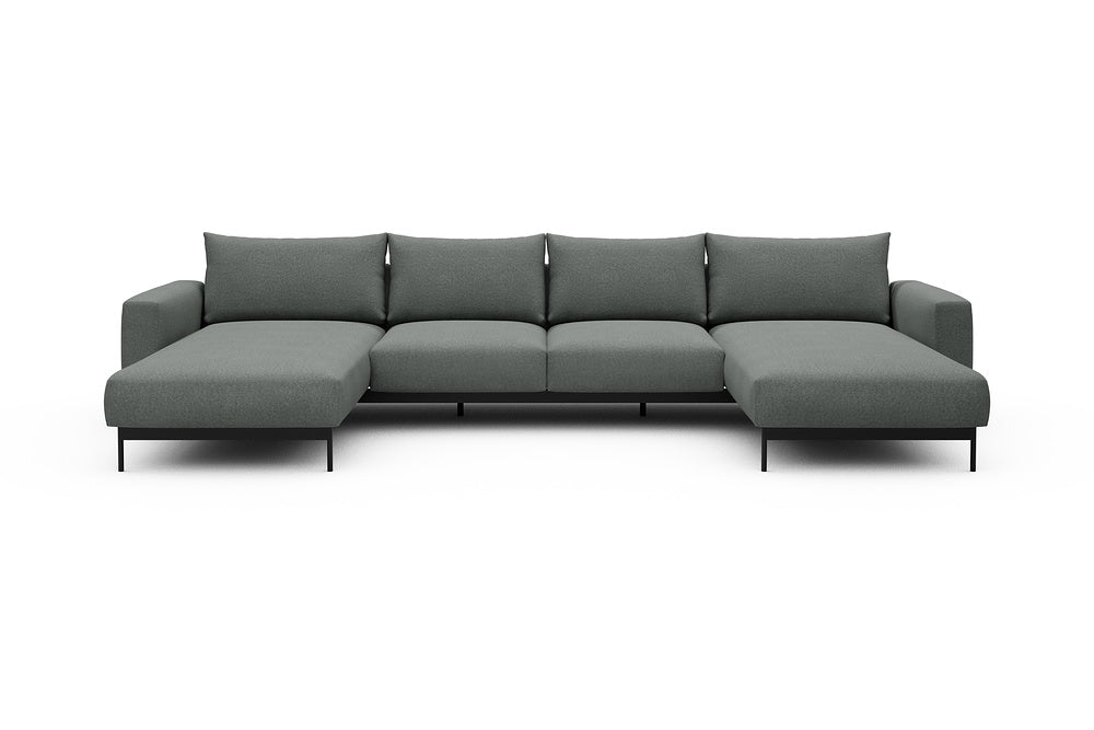 Arthon Modular Sofa - B4M - 365 x 185 cm - Chaise + 2 Seater + Chaise - 853 Mahoga Dove Grey