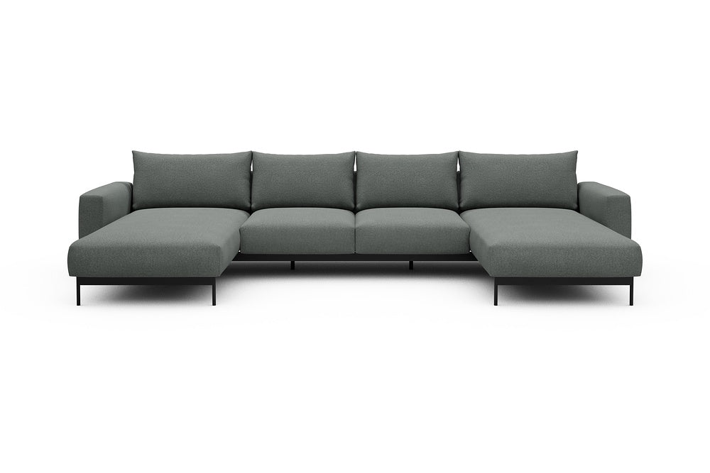 Arthon Modular Sofa - B4 - 365 x 185 cm - Chaise + 2 Seater + Chaise - 853 Mahoga Dove Grey