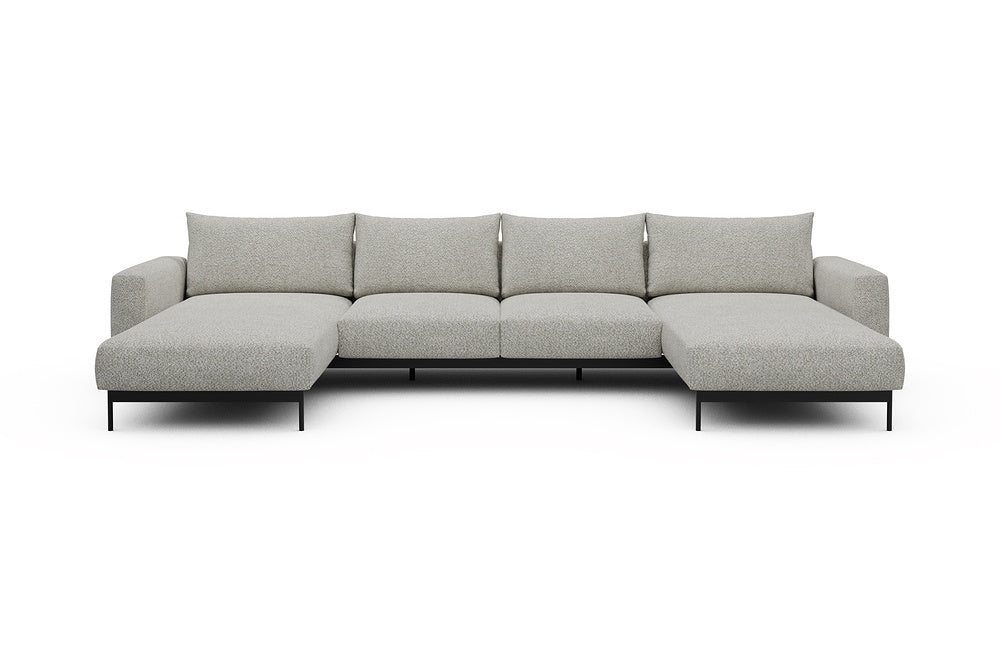 Arthon Modular Sofa - B4 - 365 x 185 cm - Chaise + 2 Seater + Chaise - 867 Vanora Warm Sand