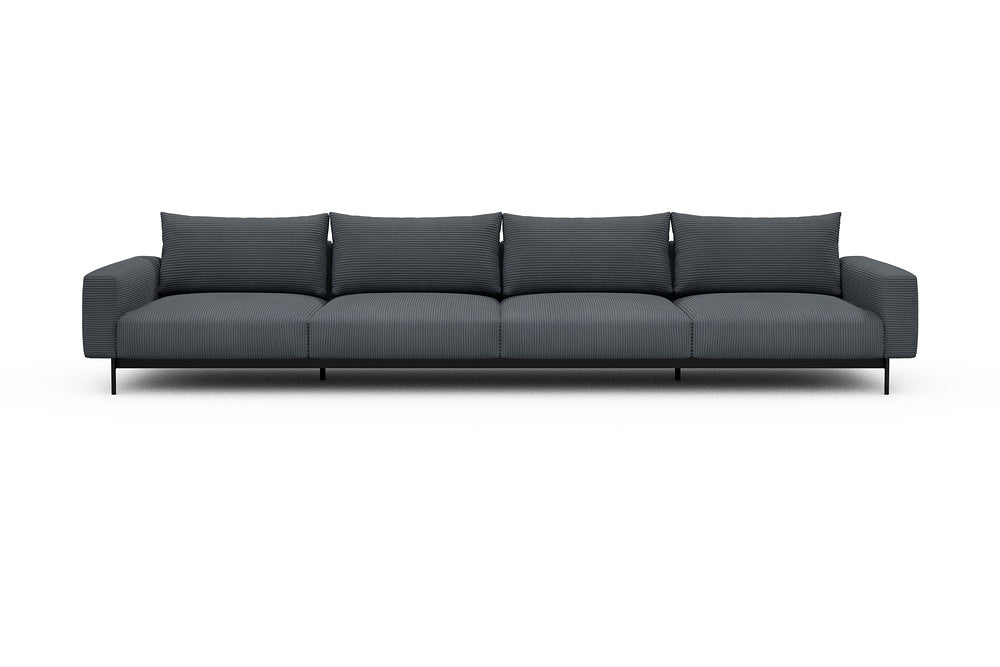 Arthon Modular Sofa - C4 - 395 x 100 cm - 4 Seater - 592 Corduroy Silvermist