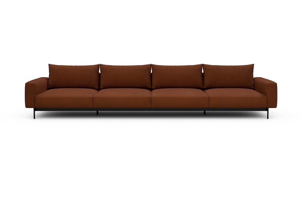 Arthon Modular Sofa - C4 - 395 x 100 cm - 4 Seater - 595 Corduroy Burnt-Orange
