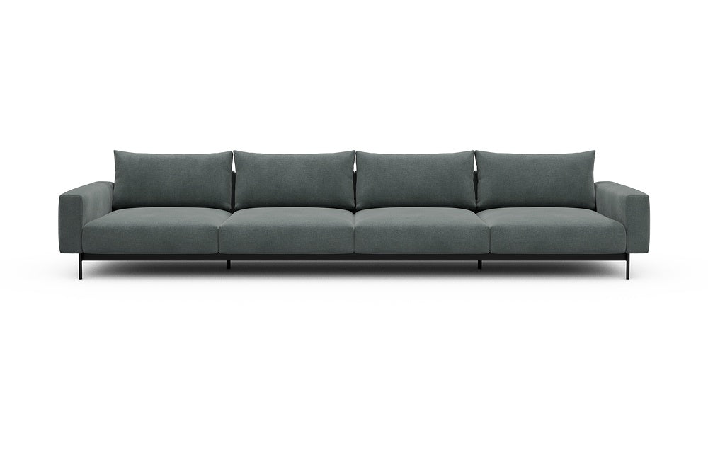 Arthon Modular Sofa - C4 - 395 x 100 cm - 4 Seater - 812 Smooth Smooth Silver Grey