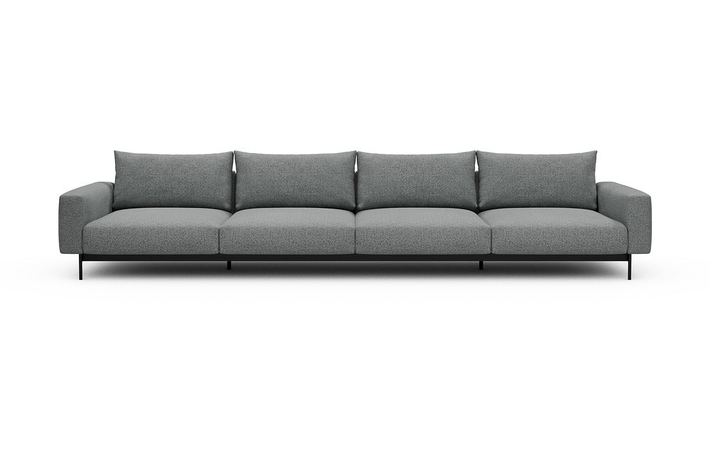 Arthon Modular Sofa - C4 - 395 x 100 cm - 4 Seater - 819 Aivi Gravel Grey