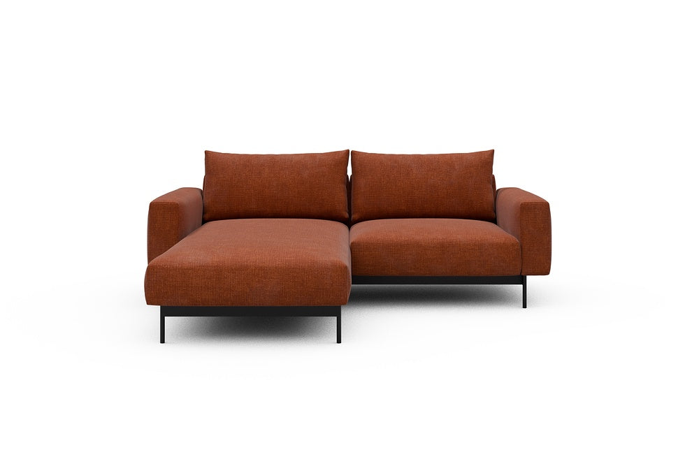 Arthon Modular Sofa - D1M - 215 x 185 cm - Chaise + 1 Seater - 412 Esina Rust Orange
